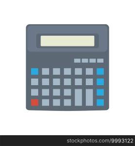 Calculator mathematic finance icon with button vector illustration display. Business calculator office symbol isolated white. Financial electronic sign math computer finance icon. Education display