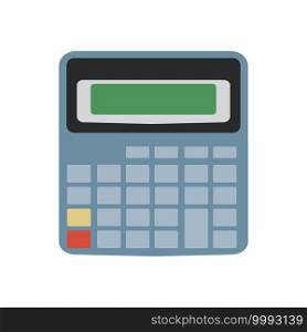 Calculator mathematic finance icon with button vector illustration display. Business calculator office symbol isolated white. Financial electronic sign math computer finance icon. Education display