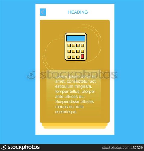 Calculator mobile vertical banner design design. Vector