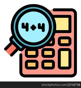 Calculator operation icon. Outline calculator operation vector icon color flat isolated. Calculator operation icon color outline vector