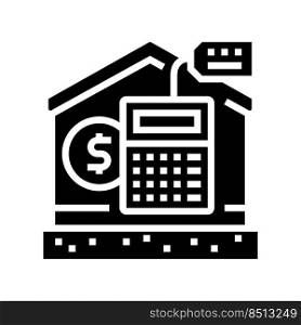 calculator payment property estate home glyph icon vector. calculator payment property estate home sign. isolated symbol illustration. calculator payment property estate home glyph icon vector illustration