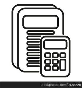 Calculator research icon outline vector. Digital business. Data online. Calculator research icon outline vector. Digital business