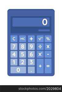 Calculator semi flat color vector object. Checking numbers. Full realistic item on white. Mathematical calculations isolated modern cartoon style illustration for graphic design and animation. Calculator semi flat color vector object