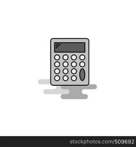 Calculator Web Icon. Flat Line Filled Gray Icon Vector
