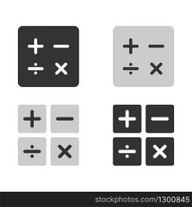 Calculator with plus and minus sign. In black and white. Vector EPS 10