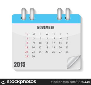 Calendar 2015 Year. Vector Illustration. Month. EPS10