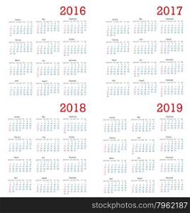 Calendar 2016 happy new year vector illustration
