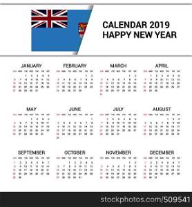 Calendar 2019 Federation Bosnia and Herzegovina Flag background. English language