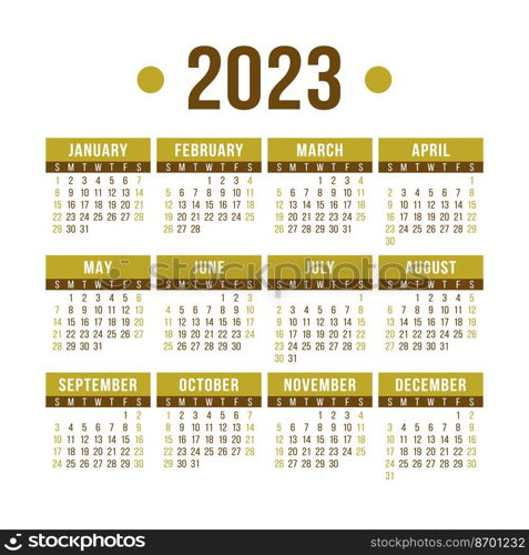 Calendar 2023. Color english square calender. January, February, March, April, May, June, July, August, September, October, November and December.. Calendar 2023. Color english square calender. January, February, March, April, May, June, July, August, September, October, November and December