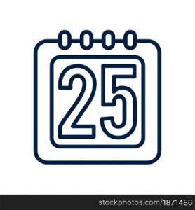 Calendar 25 icon logo flat vector template design trendy.