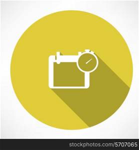 calendar and stopwatch icon. Flat modern style vector illustration