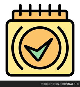Calendar approved icon outline vector. Finance credit. Loan money color flat. Calendar approved icon vector flat