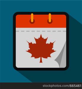 Calendar autumn icon. Flat illustration of calendar autumn vector icon for web. Calendar autumn icon, flat style