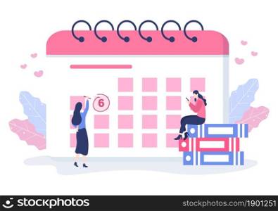 Calendar Background Vector Illustration With Circle Sign For Planning Important Matter, Time Management, Work Organization and Life Events Notification or Holiday