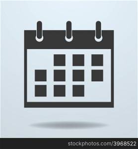 Calendar black simple icon, pictogram. Vector Illustration