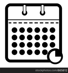 Calendar business icon. Simple illustration of calendar business vector icon for web. Calendar business icon, simple black style