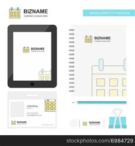 Calendar Business Logo, Tab App, Diary PVC Employee Card and USB Brand Stationary Package Design Vector Template