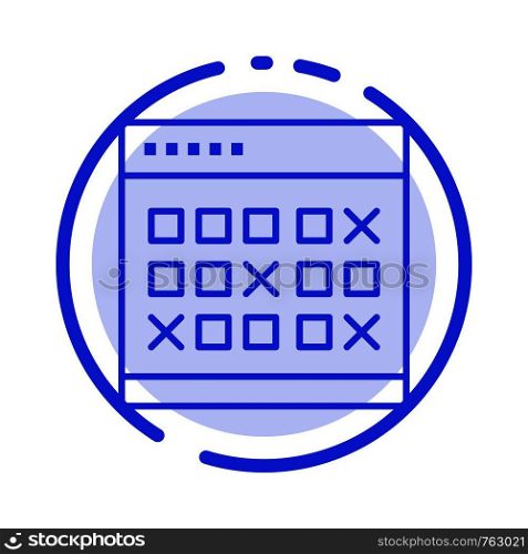 Calendar, Date, Event, Events, Month, Schedule, Timetable Blue Dotted Line Line Icon