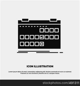 Calendar, date, event, release, schedule Icon. glyph vector gray symbol for UI and UX, website or mobile application. Vector EPS10 Abstract Template background