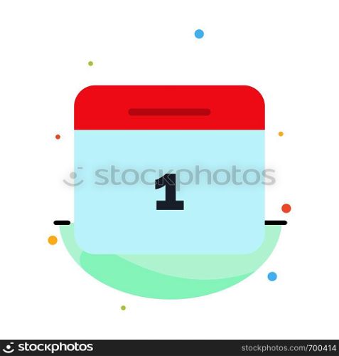 Calendar, Date, Month, Day Abstract Flat Color Icon Template