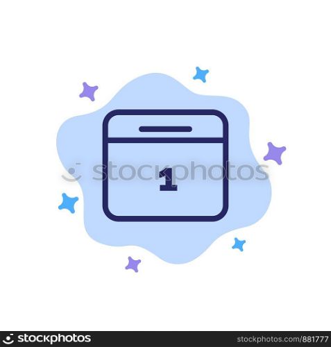 Calendar, Date, Month, Day Blue Icon on Abstract Cloud Background