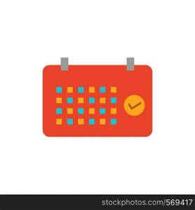 Calendar, Date, Month, Year, Time Flat Color Icon. Vector icon banner Template