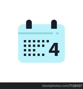 Calendar, Day, Date, American Flat Color Icon. Vector icon banner Template