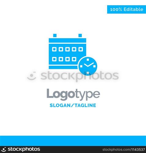 Calendar, Day, Date, Education Blue Business Logo Template
