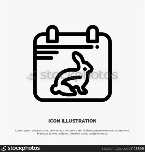 Calendar, Day, Easter, Date Line Icon Vector