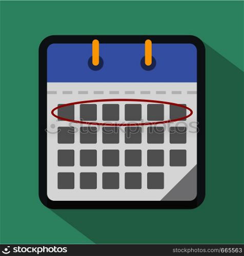 Calendar day icon. Flat illustration of calendar day vector icon for web. Calendar day icon, flat style