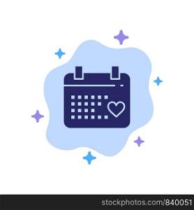 Calendar, Day, Love, Wedding Blue Icon on Abstract Cloud Background