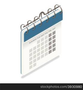 Calendar detailed isometric icon. Wall calendar detailed isometric icon vector graphic illustration