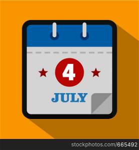 Calendar eleventh november icon. Flat illustration of calendar fourth july vector icon for web. Calendar fourth july icon, flat style