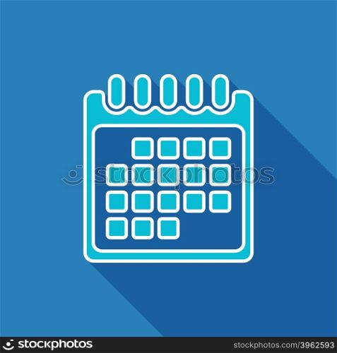 Calendar flat icon. Calendar flat icon. Calendar page symbol. Vector illustration
