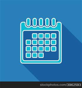 Calendar flat icon. Calendar flat icon. Calendar page symbol. Vector illustration