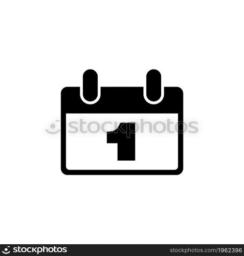Calendar. Flat Vector Icon. Simple black symbol on white background. Calendar Flat Vector Icon
