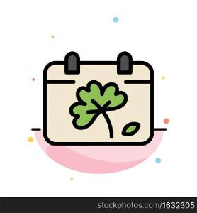 Calendar, Flower, Day, Spring Abstract Flat Color Icon Template