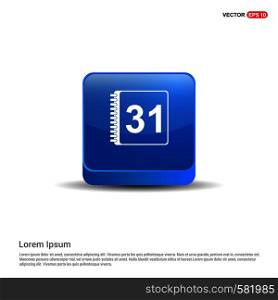 calendar icon - 3d Blue Button.