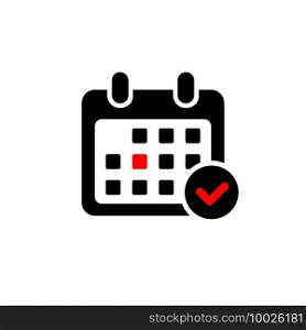 Calendar icon and red circle. Mark the date, holiday, important day concepts.. Calendar icon and red circle. Mark the date, holiday, important day concepts. Vector on isolated white background. EPS 10
