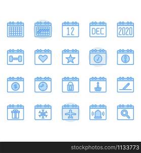 Calendar icon and symbol set