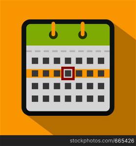 Calendar icon. Flat illustration of calendar vector icon for web. Calendar icon, flat style