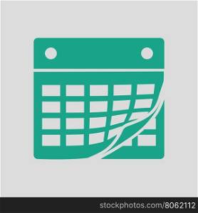 Calendar icon. Gray background with green. Vector illustration.