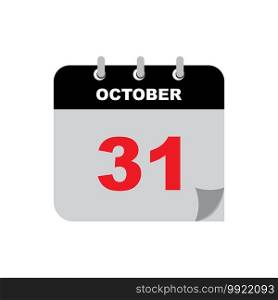 Calendar icon,Halloween celebration day,vector symbol design