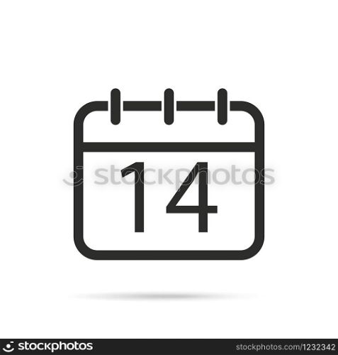 calendar icon isolated white background stock vector illustration
