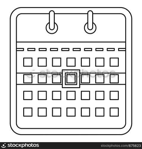 Calendar icon. Outline illustration of calendar vector icon for web. Calendar icon, outline style.