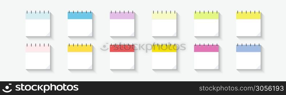 Calendar icon set. Date and time, day, month. Vector illustration