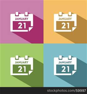 Calendar icon with shade on colored background