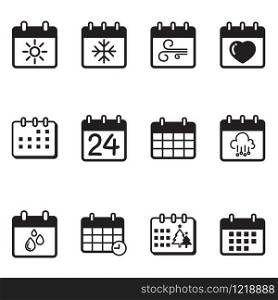Calendar icons vector illustration set