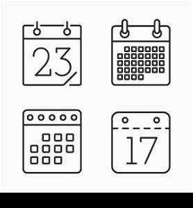 Calendar Line Icons