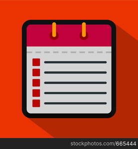 Calendar list icon. Flat illustration of calendar list vector icon for web. Calendar list icon, flat style